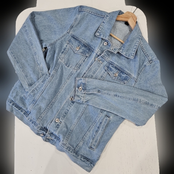 Retro 80s 90s Light Blue Denim Jean Jacket. Size Men's Small. Casual - Picture 12 of 12